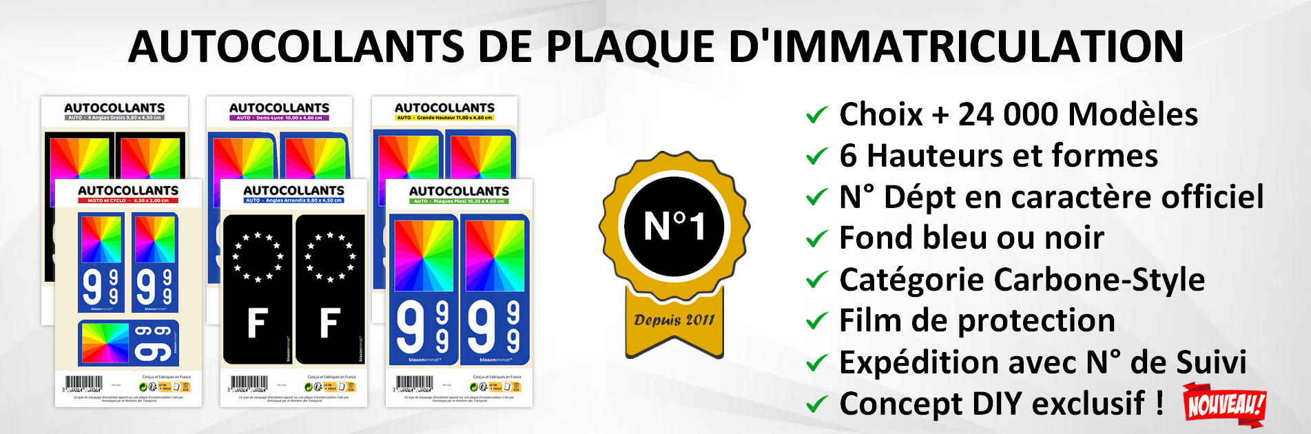 SITE OFFICIEL : Autocollant plaque immatriculation® par blasonimmat®